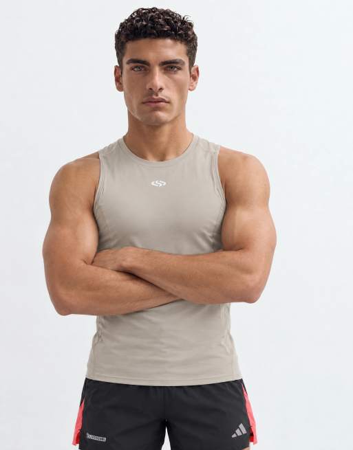 Jack & Jones - camiseta interior deportiva sin mangas en blanco roto, 9 de 9