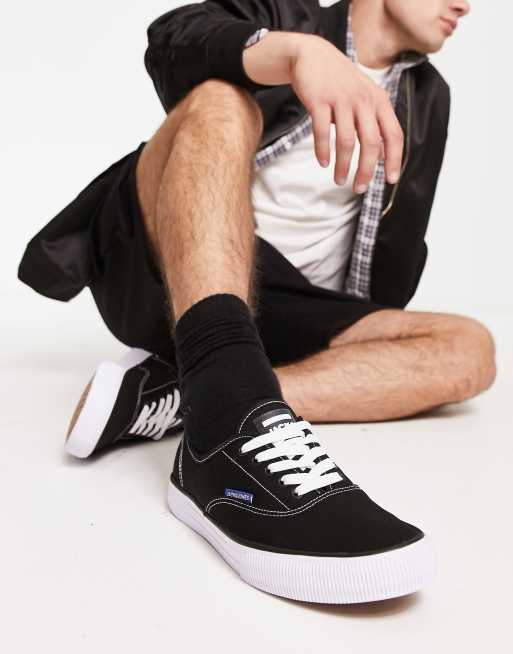 Jack & Jones - Canvas gympen met rubberen zool in zwart 