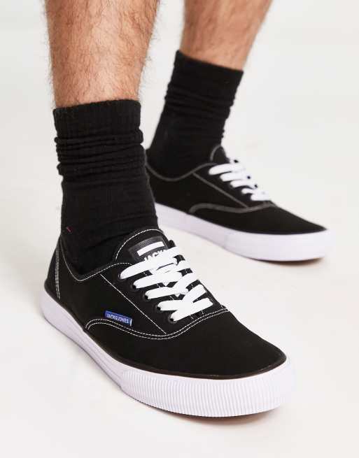 Jack Jones Canvas gympen met rubberen zool in zwart ASOS