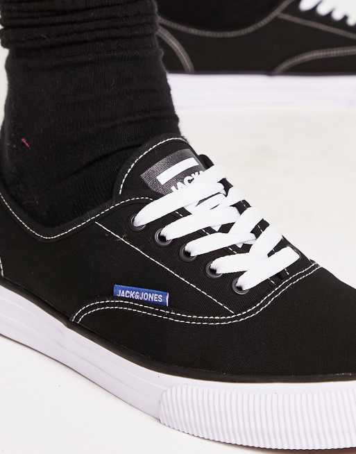 Jack & Jones - Canvas gympen met rubberen zool in zwart , 4 van 4