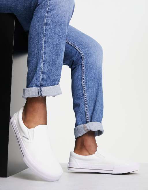 groentje Onderdrukking Storen Jack & Jones - Canvas instap-sneakers in wit | ASOS