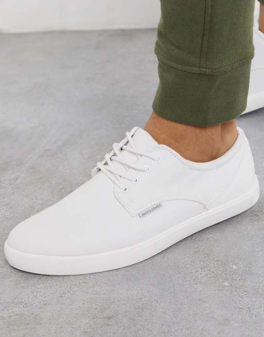 Jack & Jones canvas plimsoll in white | ASOS