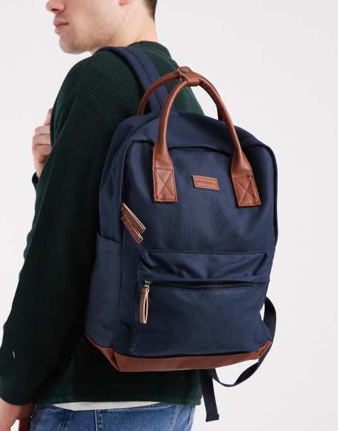 Jack & Jones - Canvas rugzak in marineblauw - view 1