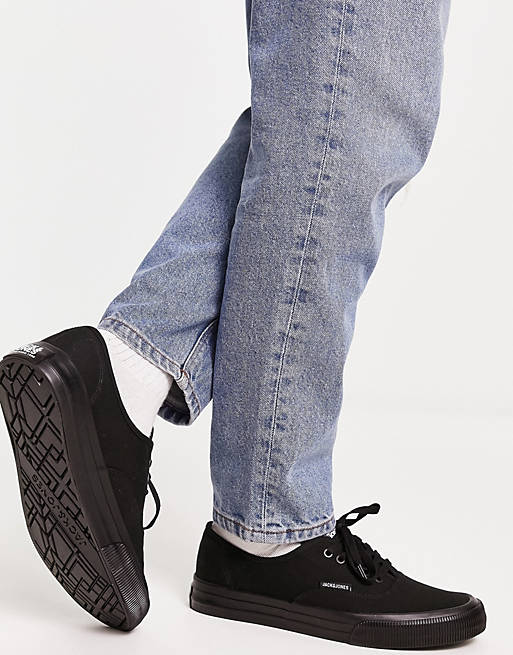 & canvas sneakers in all black | ASOS