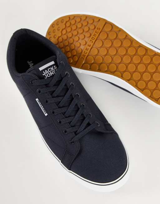 Jack Jones canvas sneakers in black