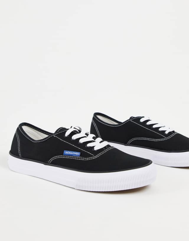 Jack & Jones canvas sneakers in black