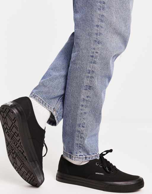 Jack & Jones - Canvas sneakers in zwart 