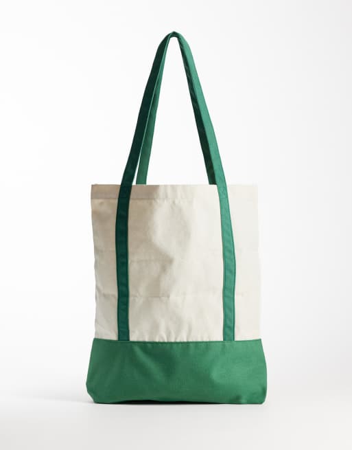 Jack & Jones - Canvas tote tas met palmboomprint in beige en groen, 4 van 4