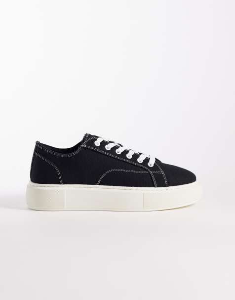 Jack & Jones canvas trainer in black - view 1