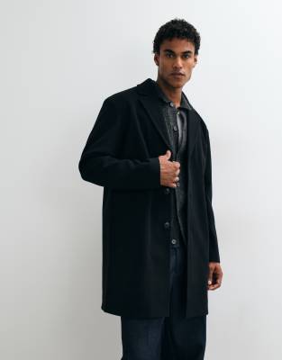 Jack & Jones Car Coat In Black