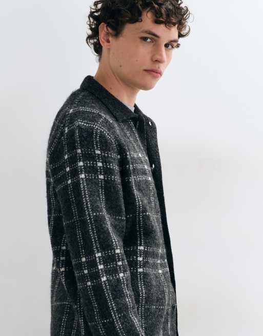Jack & Jones cardigan abbottonato a quadri grigi, 5 di 5