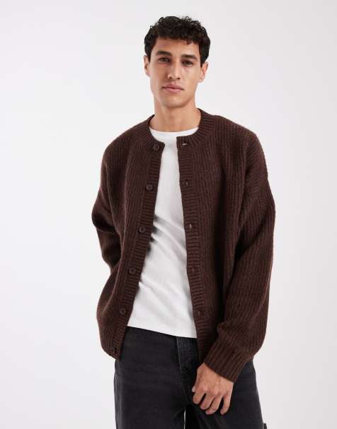 Jack & Jones - Cardigan girocollo marrone scuro - view 1