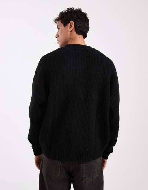 Jack & Jones - Cardigan girocollo nero, 3 di 5