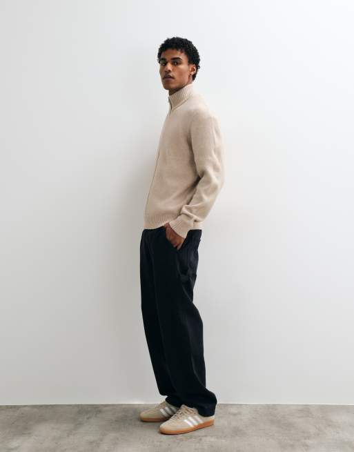 Jack & Jones Cardigan mit Stehkragen und Reißverschluss in Beige, 2 von 5