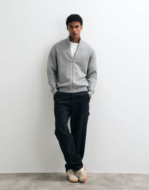 Jack & Jones Cardigan mit Stehkragen und Reißverschluss in Grau - view 1