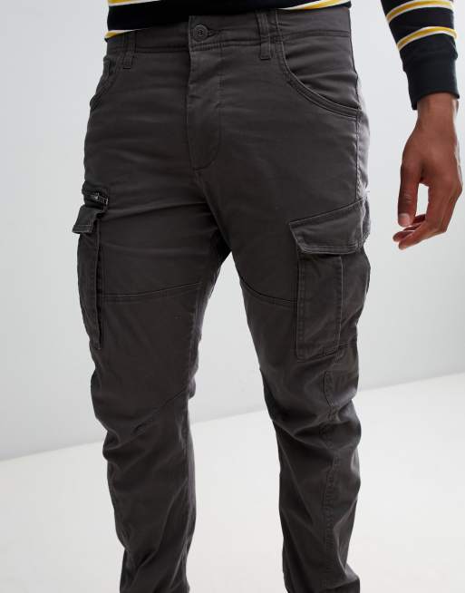 Jack & Jones cargo pants in slim fit with drawstring ankle