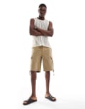 [Jack & Jones] Jack & Jones cargo shorts in tan-Brown L Elmwood