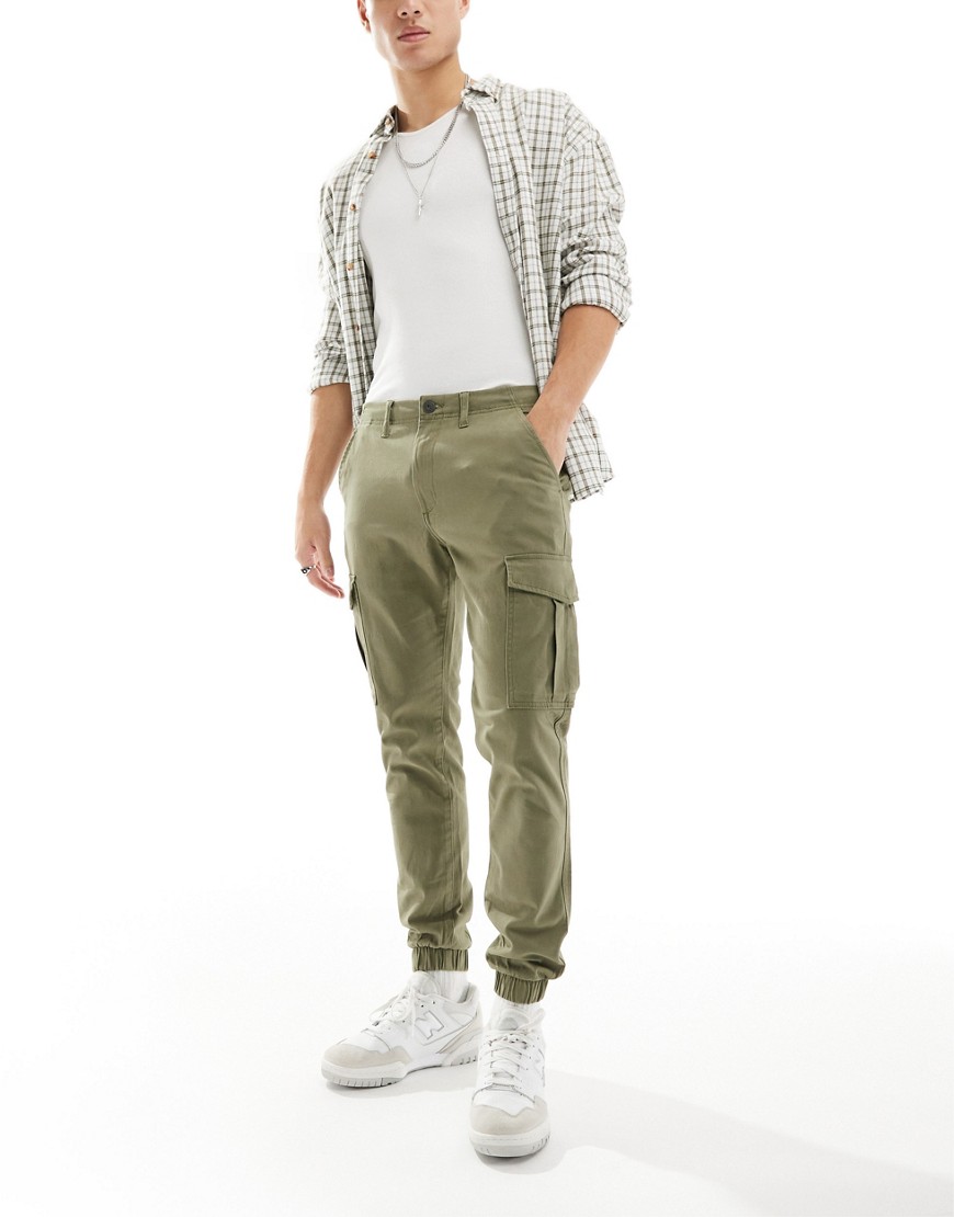 Jack & Jones cargo trousers with cuff in green