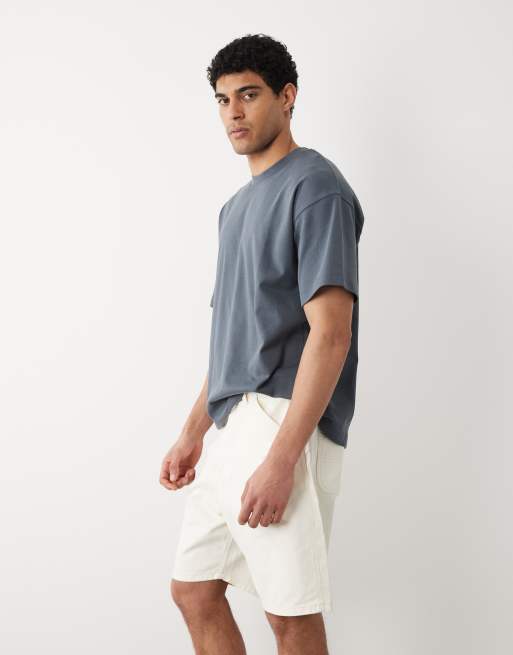 Jack & Jones carpenter denim shorts in white, 3 of 5