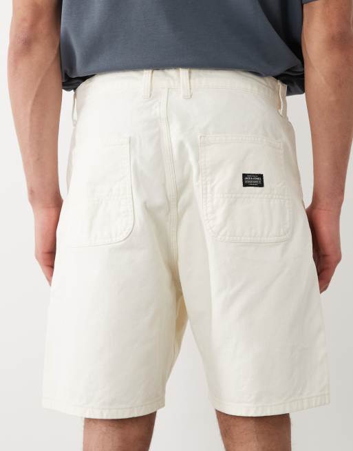 Jack & Jones carpenter denim shorts in white, 4 of 5