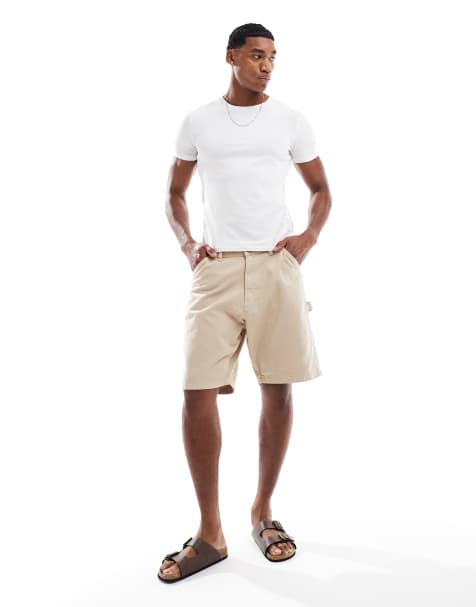 Jack & Jones carpenter loose shorts in beige - view 1