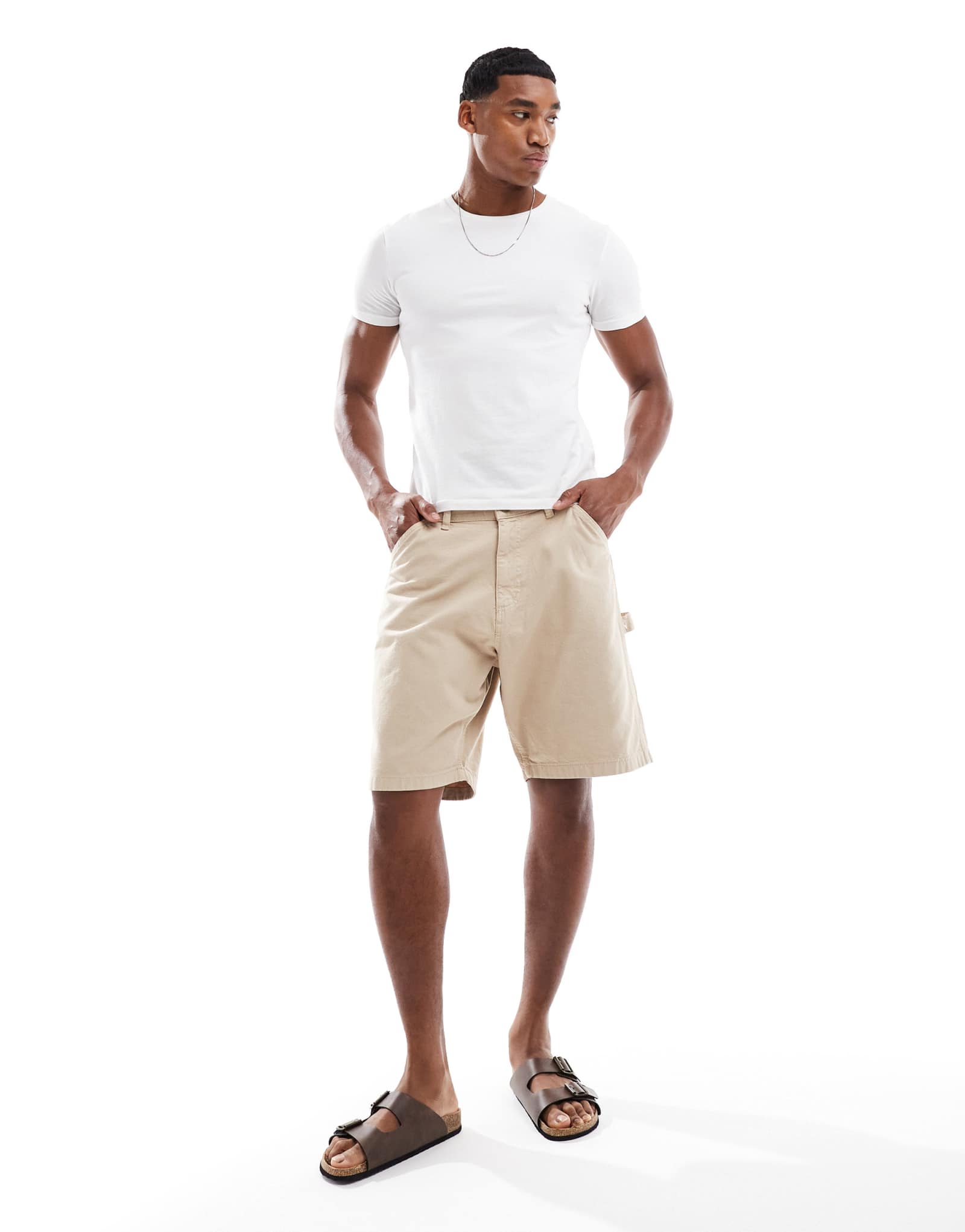 Свободные шорты Jack &Jones carpenter бежевого цвета