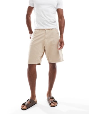Jack & Jones Loose Carpenter Shorts In Off White-gray In Neutral