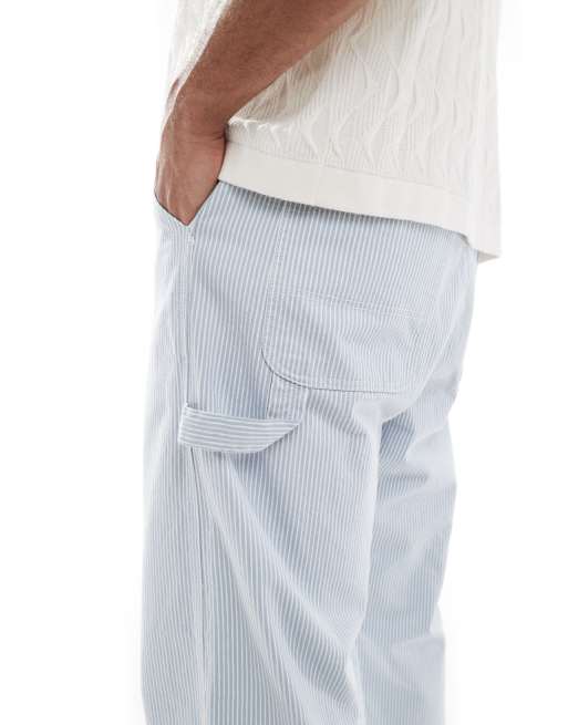 Jack & Jones carpenter trousers with stripe in blue, 3 of 5