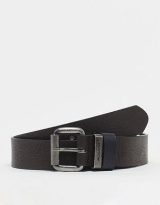 Jack & Jones faux leather belt in brown - ASOS Price Checker