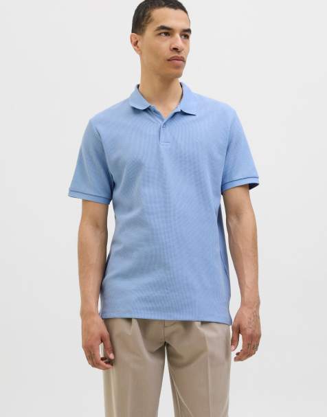 Jack & Jones - Chambray-blå polo - view 1
