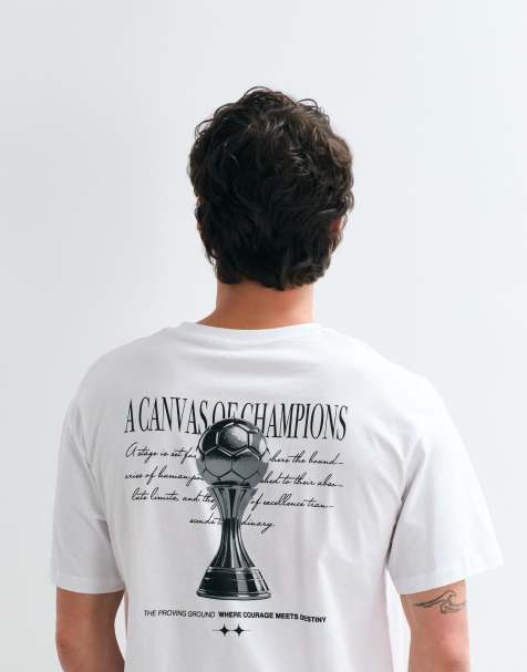 Jack & Jones - Champions - T-shirt met print op de achterkant in wit - view 1