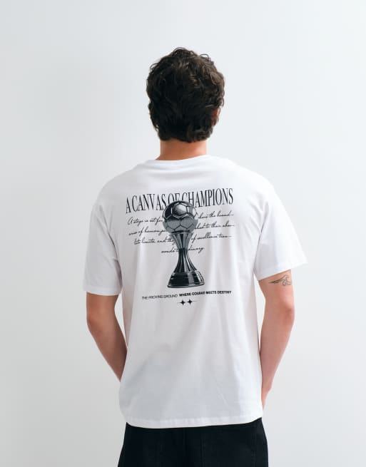 Jack & Jones – Champions – Vit t-shirt med tryck baktill, 4 av 5