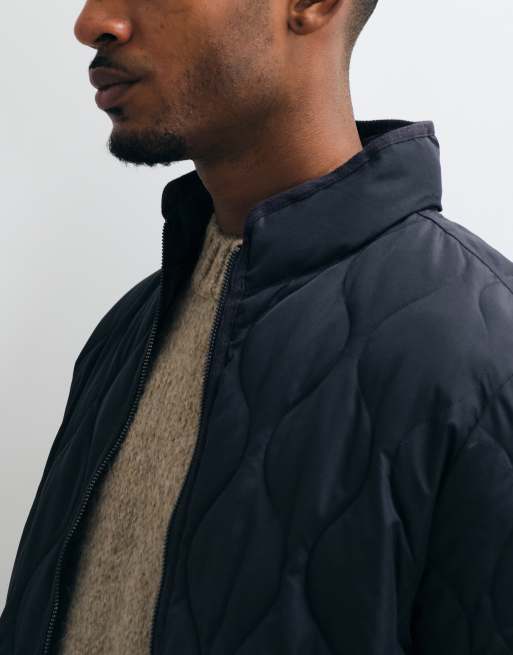 Jack & Jones - chaqueta acolchada guateada con doble cremallera en azul marino oscuro, 4 de 5