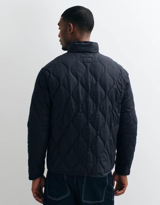 Jack & Jones - chaqueta acolchada guateada con doble cremallera en azul marino oscuro, 5 de 5