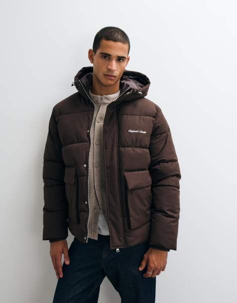 Jack & Jones - chaqueta acolchada marrón con doble bolsillo - view 1