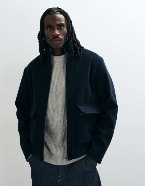 Jack & Jones chaqueta de cuello alto en azul marino - view 1