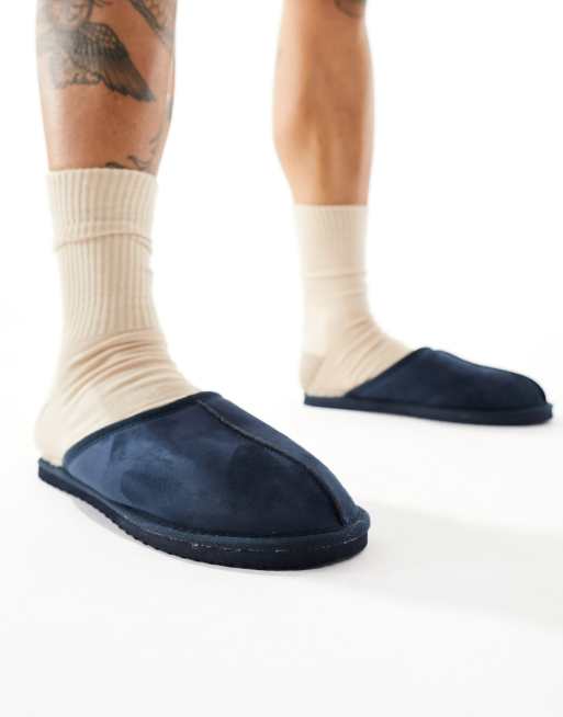 Jack & Jones - Chaussons en imitation daim - Bleu marine