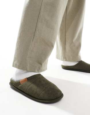 Jack & Jones - Chaussons en velours côtelé - Vert