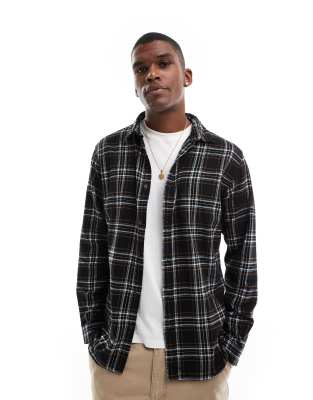 check flannel shirt in black