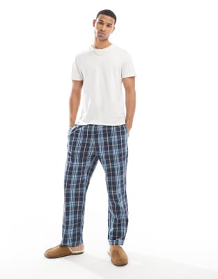 Jack & Jones Jack & Jones check pyjama bottom in navy