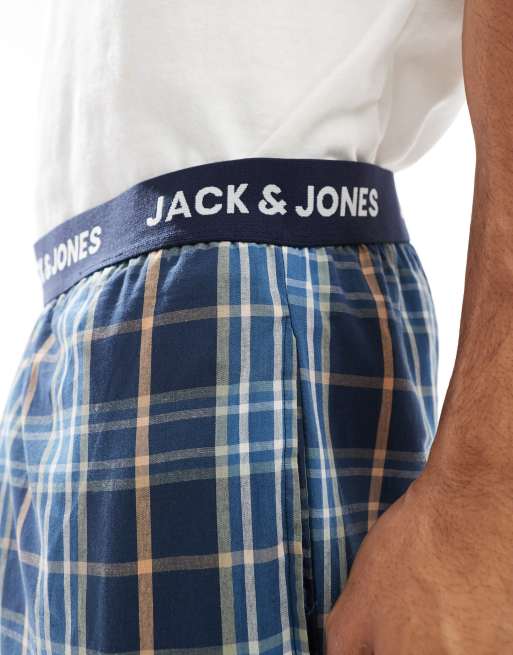 Jack & Jones check pyjama bottom in navy, 4 of 4