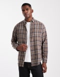 [Jack & Jones] Jack & Jones check shirt in beige-Neutral XL Otter