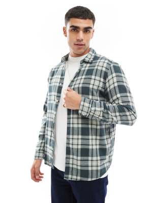 Jack & Jones Jack & Jones check shirt in green and white-Multi