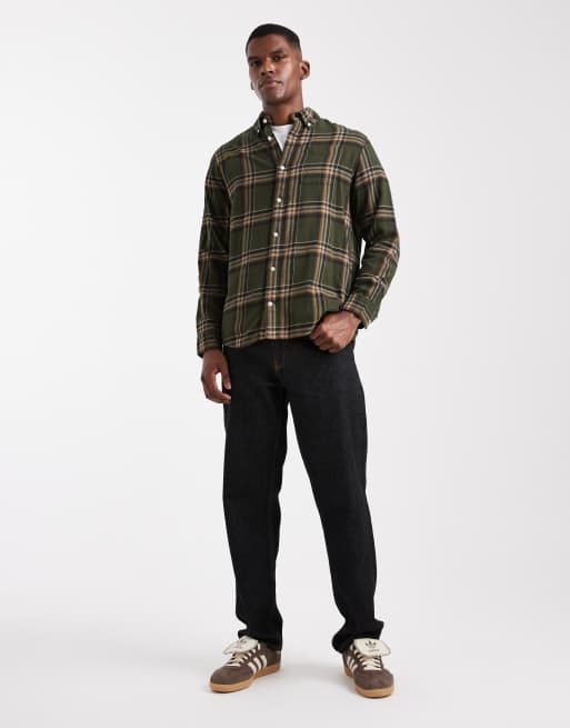 【美品】A.P.C John Checked Shirt Green Jack & Jones check shirt in green | ASOS