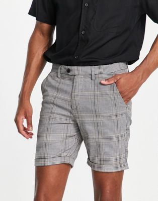 Jack & Jones check shorts in black - ASOS Price Checker