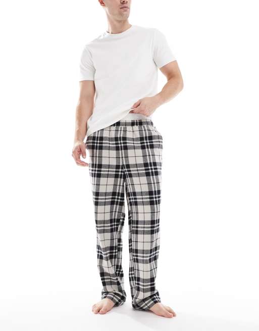 Jack & Jones checked lounge pants in black and white, 2 of 5