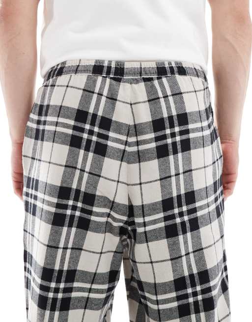 Jack & Jones checked lounge pants in black and white, 4 of 5