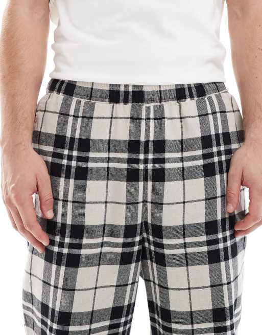 Jack & Jones checked lounge pants in black and white, 5 of 5