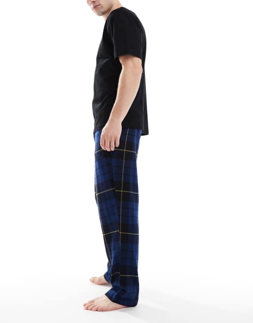 Jack & Jones checked lounge pants in blue, 3 of 5