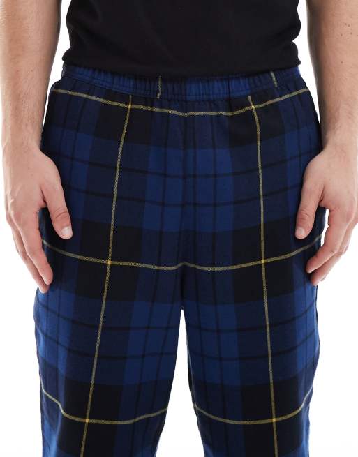 Jack & Jones checked lounge pants in blue, 5 of 5